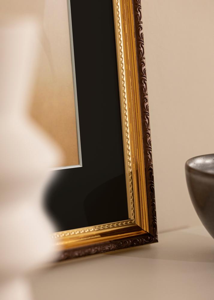 Rám Abisko Zlatá 30x40 cm - Pasparta Cerná 18x27 cm