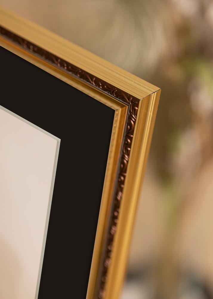 Rám Abisko Zlatá 30x40 cm - Pasparta Cerná 18x27 cm