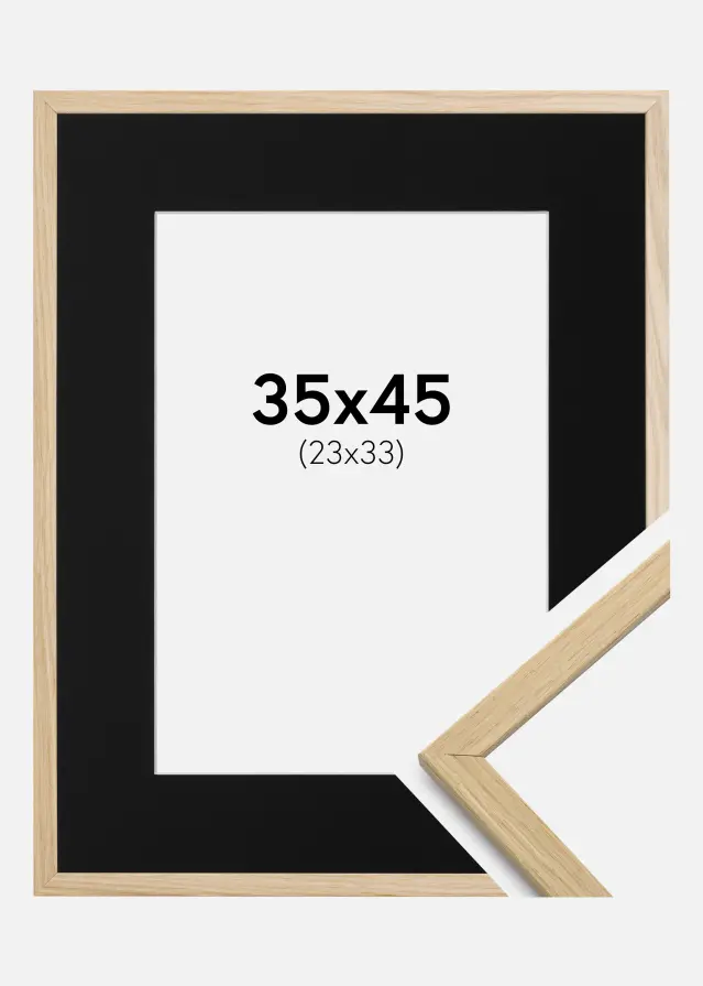 Rám Edsbyn Dub 35x45 cm - Pasparta Cerná 24x34 cm