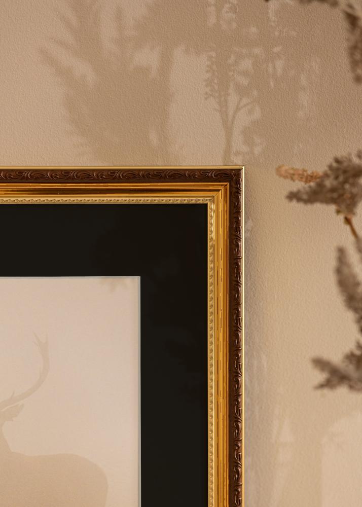 Rám Abisko Zlatá 30x40 cm - Pasparta Cerná 18x27 cm