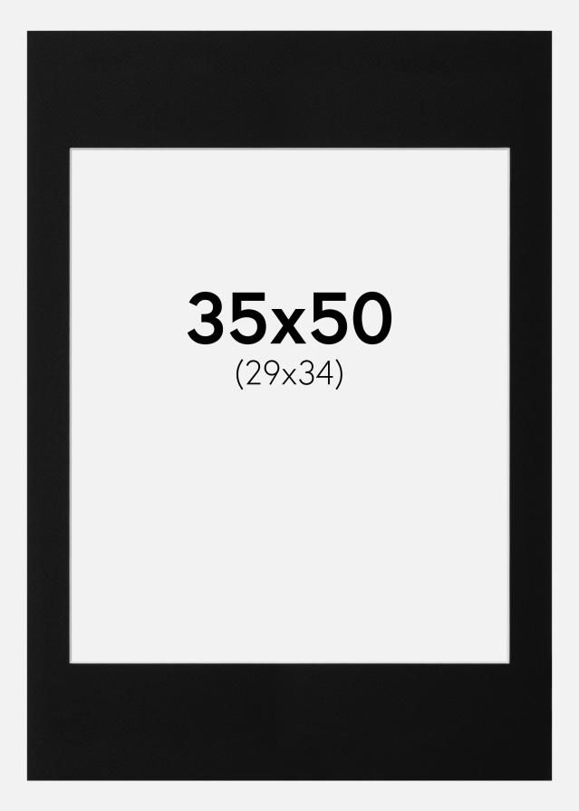 Pasparta Cerná Standardní Bílý stred 35x50 cm (29x34)