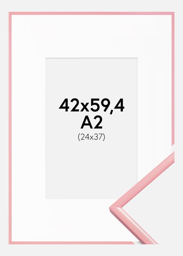 Rám New Lifestyle Ružová 42x59,4 cm (A2) - Pasparta Bílá 25x38 cm
