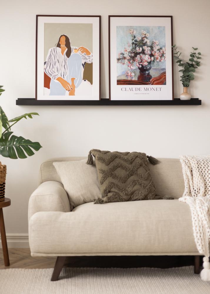 KAILA Polička na obrazy Černá 140 cm