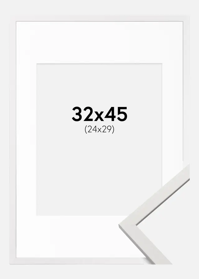 Rám Edsbyn Bílá 32x45 cm - Pasparta Bílá 25x30 cm