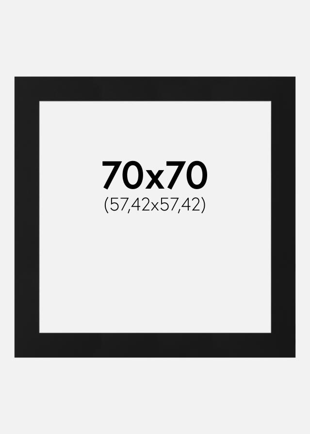 Pasparta Černý Standard (Bílé Jádro) 70x70 cm (57,42x57,42)