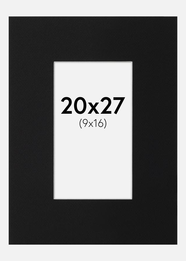 Pasparta Černý Standard (Bílé Jádro) 20x27 cm (9x16)