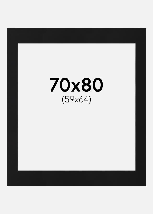 Pasparta Černý Standard (Bílé Jádro) 70x80 cm (59x64)