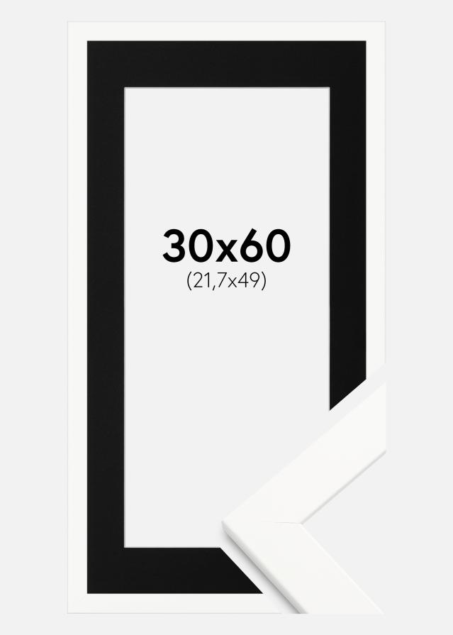 Rám Trendline Bílá 30x60 cm - Pasparta Cerná 22,7x50 cm