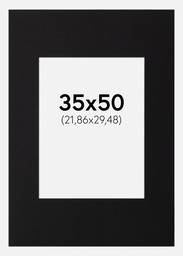 Pasparta Cerná Standardní Bílý stred 35x50 cm (21,86x29,48)