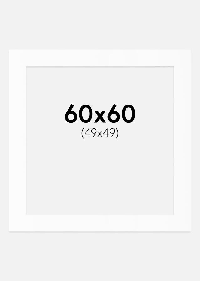 Pasparta Bílá Standardní Bílý stred 60x60 cm (49x49)