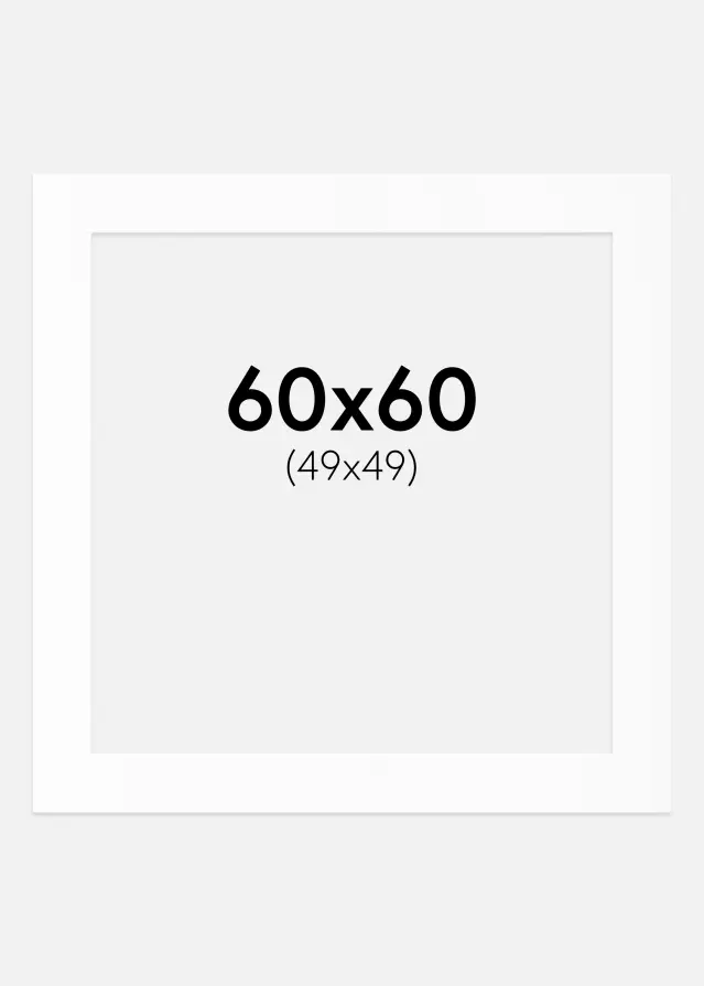 Pasparta Bílá Standardní Bílý stred 60x60 cm (49x49)