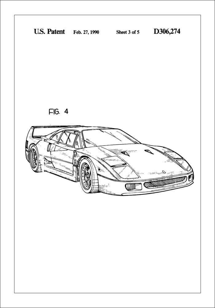 Patentový výkres - Ferrari F40 II Plakát