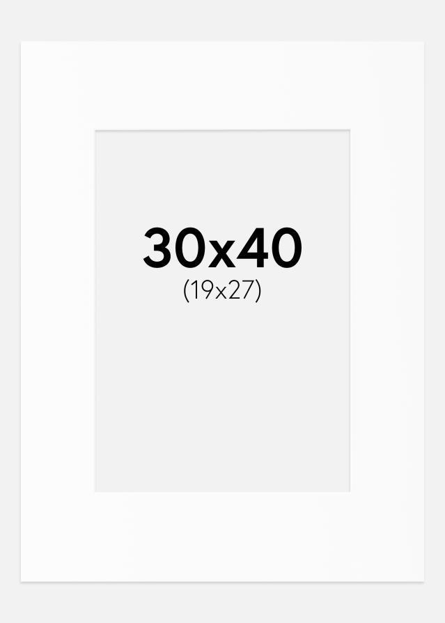 Pasparta Bílá Standardní Bílý stred 30x40 cm (19x27)