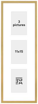 Edsbyn Kolážový rám VIII Zlatá - 3 Obrazy (11x15 cm)