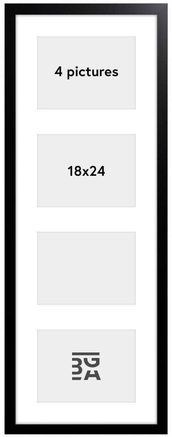 Black Wood Kolážový rám - 4 Obrazy (18x24 cm)