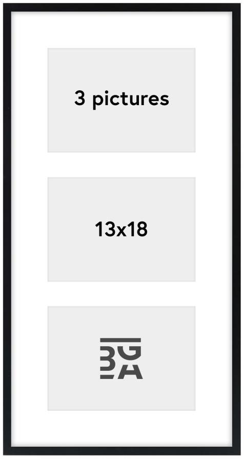 Edsbyn Kolážový rám IX Cerná - 3 Obrazy (13x18 cm)