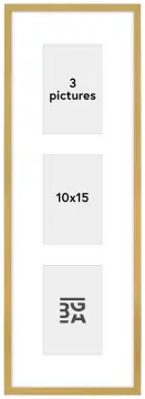 Edsbyn Kolážový rám IV Zlatá - 3 Obrazy (10x15 cm)