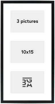 Edsbyn Kolážový rám XIII Cerná - 3 Obrazy (10x15 cm)