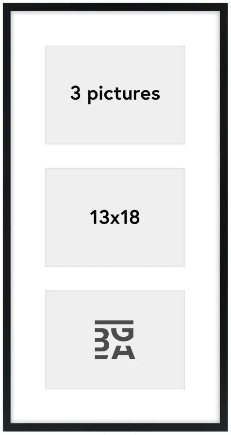 Edsbyn Kolážový rám IX Cerná - 3 Obrazy (13x18 cm)