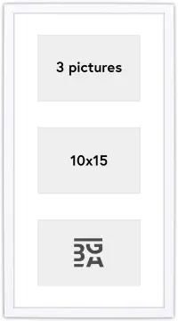 Edsbyn Kolážový rám XIV Bílá - 3 Obrazy (10x15 cm)
