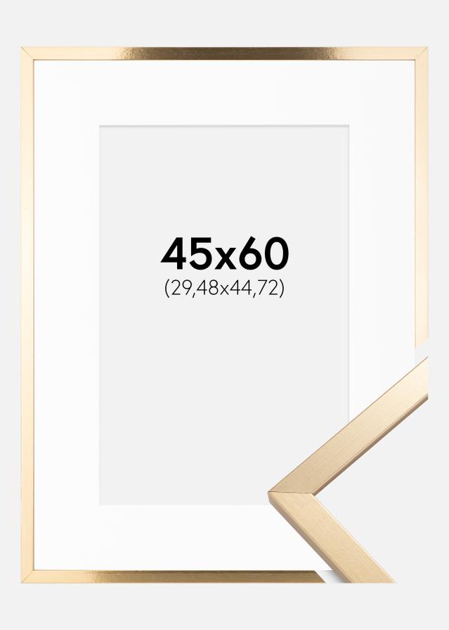 Rám Trendy Zlatá 45x60 cm - Pasparta Bílá 12x18 inches