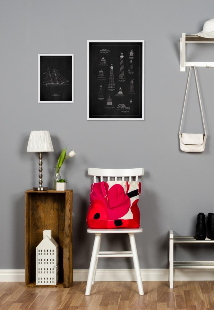 Griffeltavla - Fyrar - East Coast Plakát