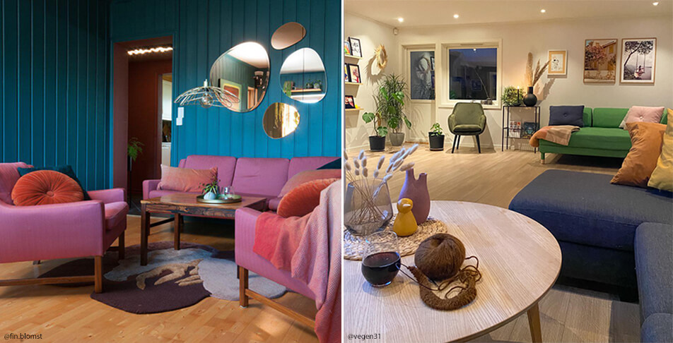 Interiér obývacího pokoje – barevný a živý