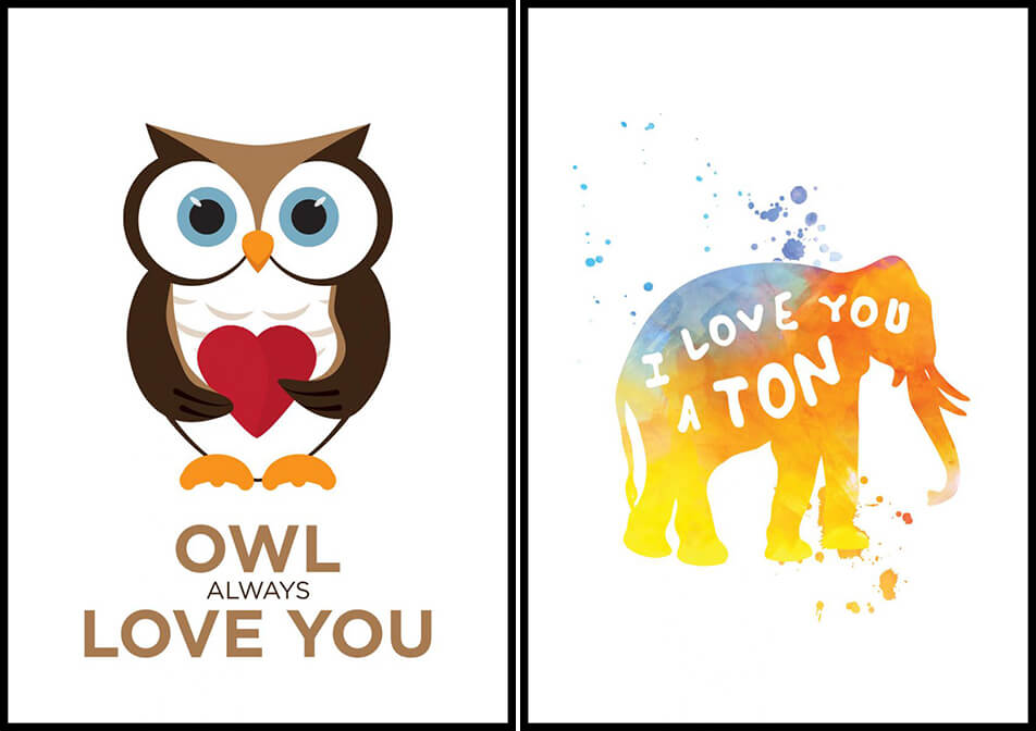 Plakáty se zvířaty – plakáty s textem