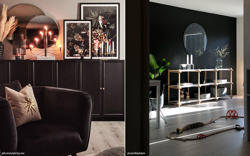 Interiér obývacího pokoje – tmavý a tlumený