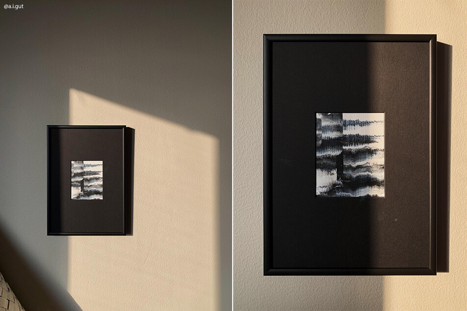 Černý passepartout na míru pro černobílý motiv