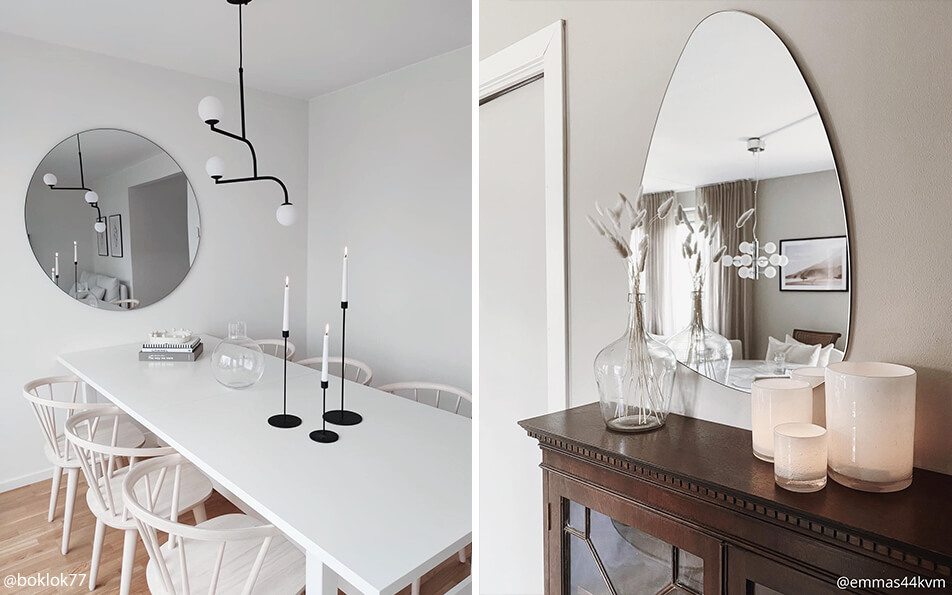 Kruhové zrcadlo jídelna - vejčité zrcadlo obývací pokoj