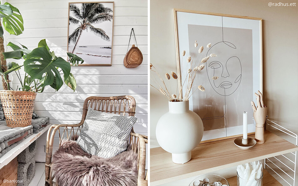 Posters och ramar - naturnära inredning 