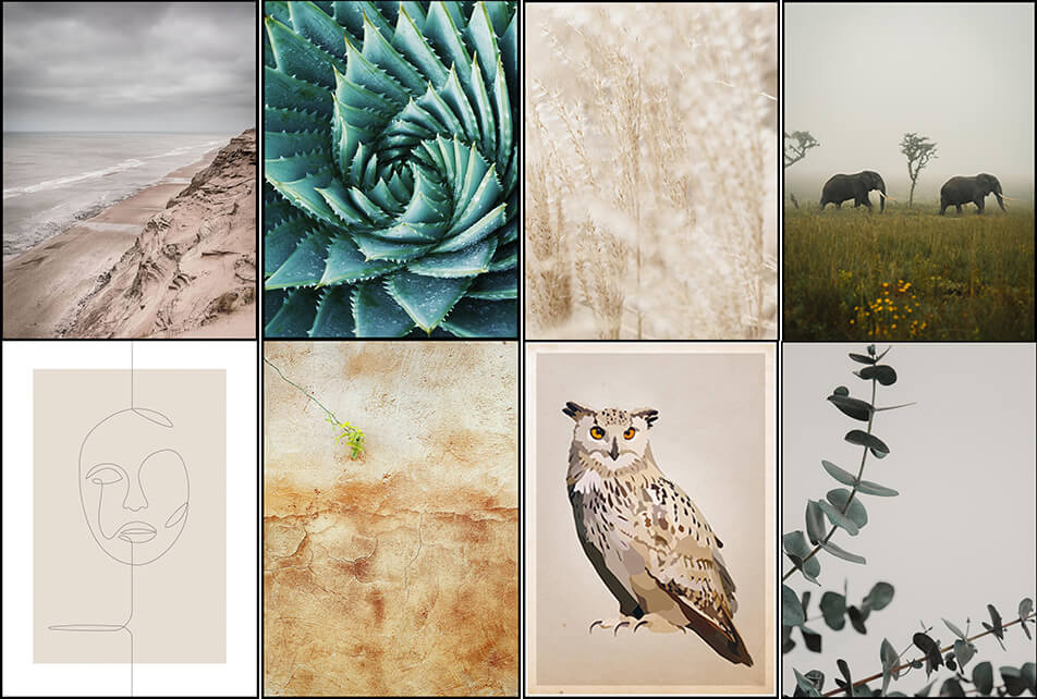 Posters i naturliga färger - naturnära inredning