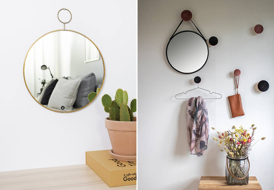 Kulatá zrcadla - zlaté zrcadlo - černé zrcadlo